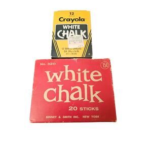 Vintage White Chalk Lot Binney & Smith Crayola School Supplies Incomplete(gg235)